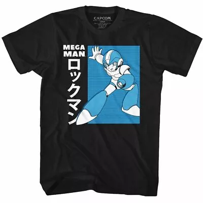 Mega Man Mega Man JPN Black Adult T-Shirt • $22.50