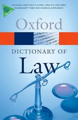 A Dictionary Of Law (Oxford Paperback Reference) By Elizabeth A .9780199551248 • £3.50