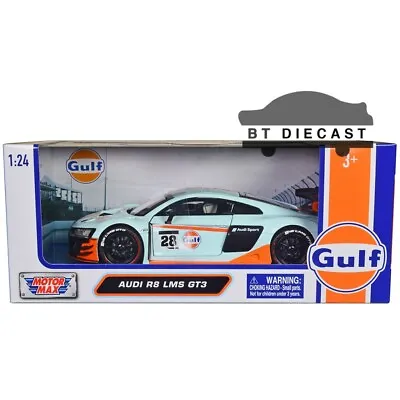 Motormax Audi R8 Lms Gt3 1/24 Gulf Diecast Model Car Light Blue 79667 • $18.90