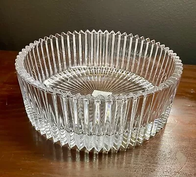 Round Mikasa Diamond Fire Hostess Clear Crystal Glass Serving Bowl 8 X3  Deep • $25