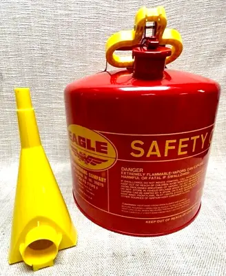 Eagle Metal Safety Can 765188 - 5 Gallon With Funnel - Red New • $141.07