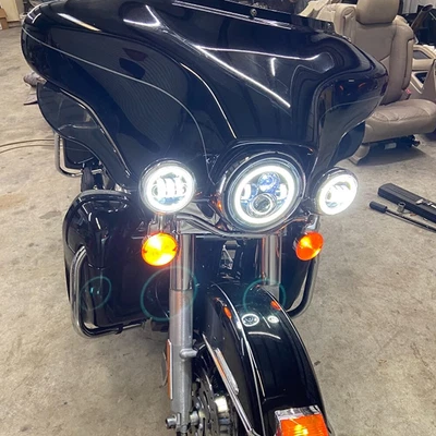 $99.99 • Buy Motorcycle 7  LED Headlights /4.5  Fog Lights For Harley VROD VRSCA VRSC/V-ROD