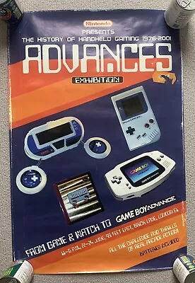 RARE 2001 Vintage Nintendo Handhelds Exhibition Poster Game & Watch Gameboy GBA • £99.99