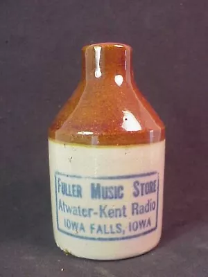 Fuller Music Store – Atwater-Kent Radio – Iowa Falls Iowa Miniature Whiskey Jug • $500