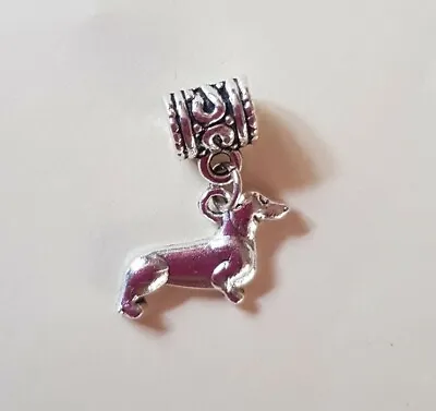 Sausage Dog Dachshund Antique Tibetan Silver  Charm Bead European Bracelet Gift • £2.45