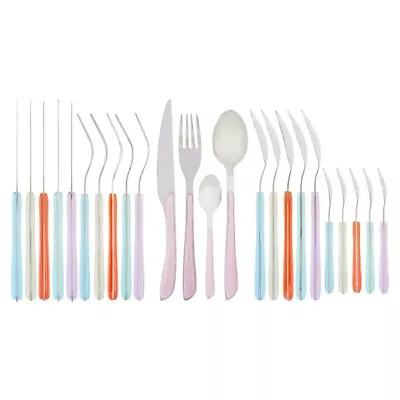 Zuma 24pc Multi Pastel Coloured Cutlery Made From Non Corrosive Stainless Steel • £38.95