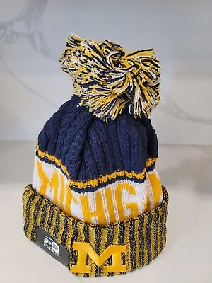 Michigan Wolverines Winter PomPom Beanie Ski Cap • $14.95