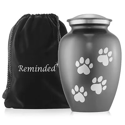 Pet Urn For Dog & Cat Ashes - Cremation Memorial Medium Gray Urn To 70 Lbs • $31.99