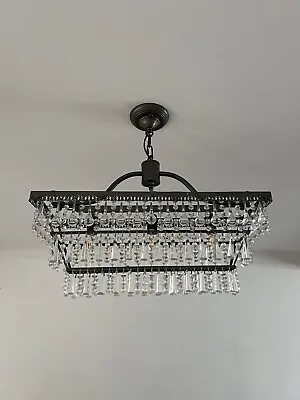 Vintage Chandelier With Crystal Glass Drops • £38