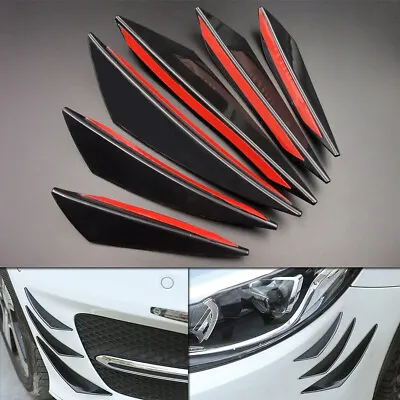 6PCS Universal Glossy Black Car Front Bumper Fin Splitter Spoiler Canard Valence • $13.99