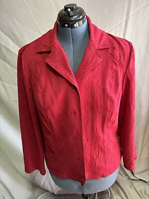 R.Q.T Women’s Size Large Jacket Red Button Up Blazer.See Pictures • $20
