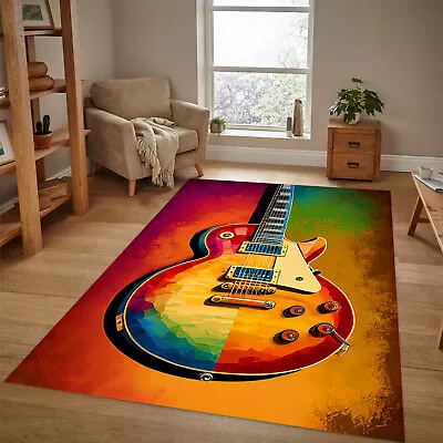 Guitar Rug Colorful Guitar Rug Instrument Rug Music Rug Colorful Rug • $29