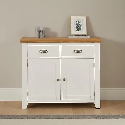 £195 • Buy Cottage White Painted Oak Medium 2 Door Sideboard – Furniture ZNSC-15