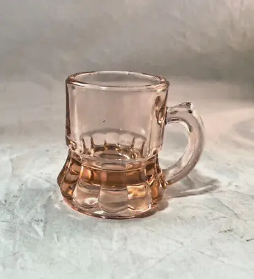 Vintage Pink Depression Glass Mini Beer Mug/Shot Glass/Toothpick Holder • $9