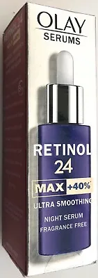 OLAY REGENERIST RETINOL 24 MAX +40% NIGHT SERUM 40 Ml FRAGRANCE FREE SEALED • £11.99