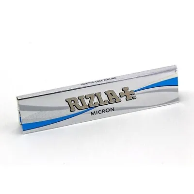 RIZLA MICRON SILVER KINGSIZE Slim Thin Cigarette Smoking Rolling Papers 1 - 50 • £3.45