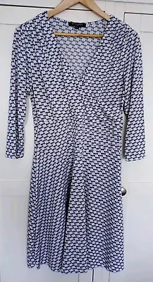 Ilse Jacobsen Hornbaek Dress Size L Blue Geometric Print • £15