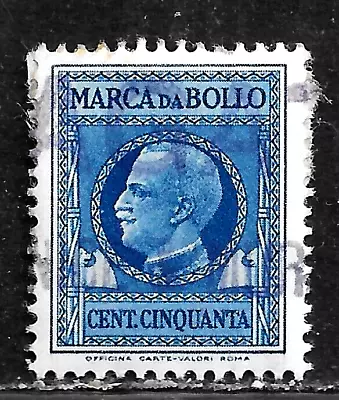 Hick Girl- Used Italy Revenue Stamp    Victor Emmanuel Iii     N917 • $0.49