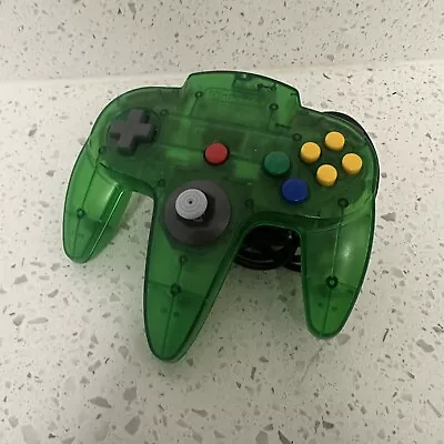 Nintendo N64 OEM Jungle Green Controller TIGHT STICK TESTED! • $44