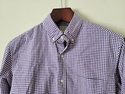 J Crew Mens Purple Plaid Button Down Slim Fit Long Sleeve Shirt Size M • $12.99