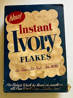 Vintage INSTANT IVORY FLAKES Laundry Soap Detergent Full Unopened Box • $19.99