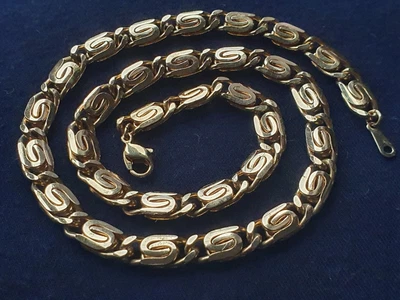 £7.99 • Buy Gold Tone / Plated 6mm Greek Key Chain, Approx 42.5cm Long, In Great Condition