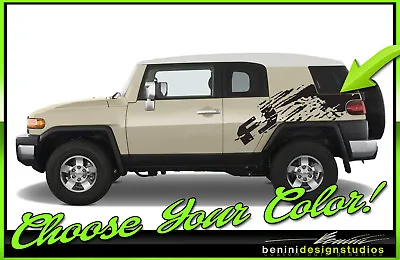 Toyota FJ-Cruiser Mud Splash Graphic Stripes Decal 2007-2015 Style 9 • $119.66