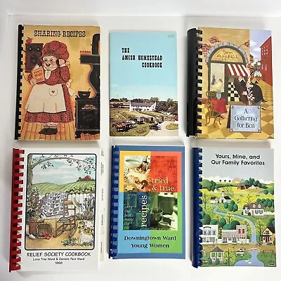 Vintage Lot Of Spiral Bound Church PB Cookbook PA Dutch Mennonite Local Recipes • $31.50