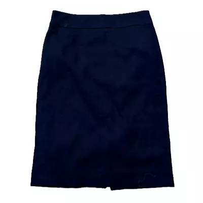 J CREW No 2 Pencil Skirt Double Serge  Blue  0   Cotton Blend • $19.99