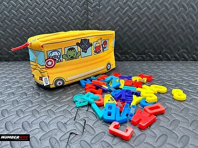 Yoobi Marvel Avengers School Bus 10×5×4 Organizer Pencil Case & Alphabet Magnets • £19.45