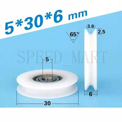 $6.58 • Buy 5pcs V Groove POM Plastic Embedded 625zz Ball Bearings 5*30*6mm Guide Pulley