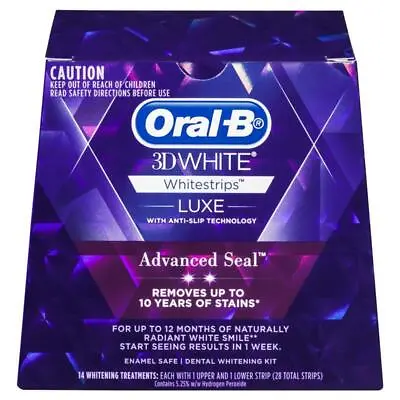 $37 • Buy Oral B 3D White Luxe Advanced Seal Teeth Whitening White Strips 14 Pack