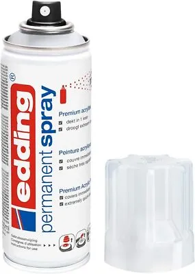 Edding 5200 Permanent Spray Clear Lacquer - Transparent Glossy - 200 Ml - Acryl • £12.26