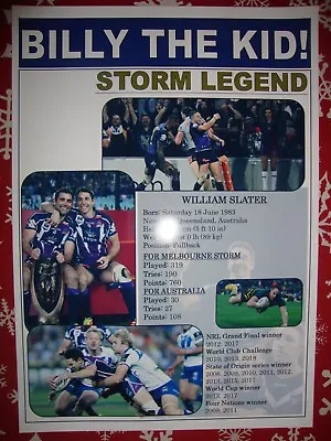 £5.99 • Buy Melbourne Storm - Billy Slater Tribute 2018 Retirement - Souvenir Print