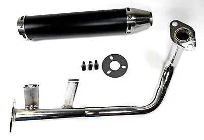 GY6 50cc Scooter Performance Exhaust Muffler 4  Stroke QMB139 Black Cannister • $54.99