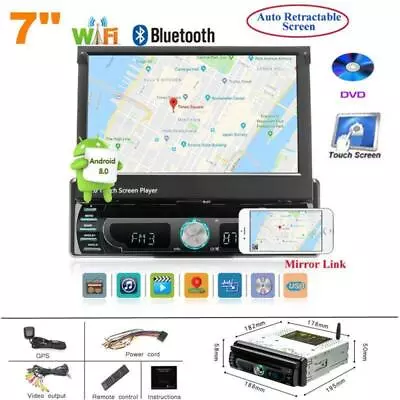 Retractable 7  Screen MP5 Car Bluetooth DVD Player Navigation Integrated Machine • $257.73