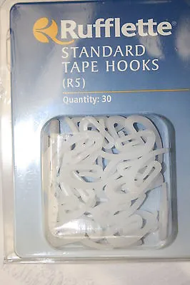£3 • Buy Rufflette Standard White Curtain Tape Hooks (pack Of 30) R5
