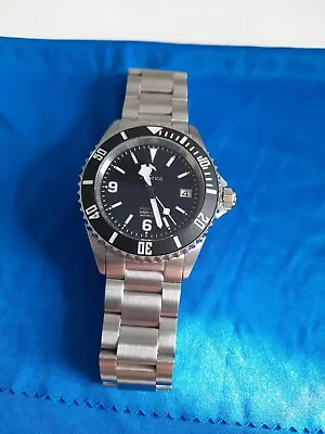 Aquatico Aqua One Black Diver 42 Mm NH35 Automatic W Stainless Steel Bracelet • $200