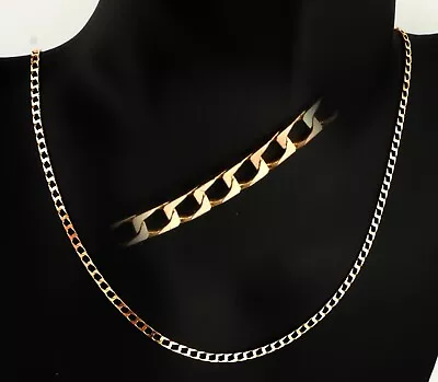 Lovely 9ct Yellow Gold Flat Curb Necklace 15.5 Inches • £89.99