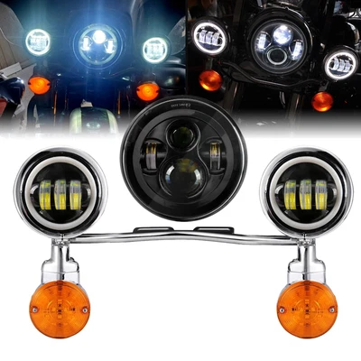 $199.99 • Buy 7  LED Headlight + Passing Lights Bar For Yamaha V-Star XVS 650 950 1100 1300