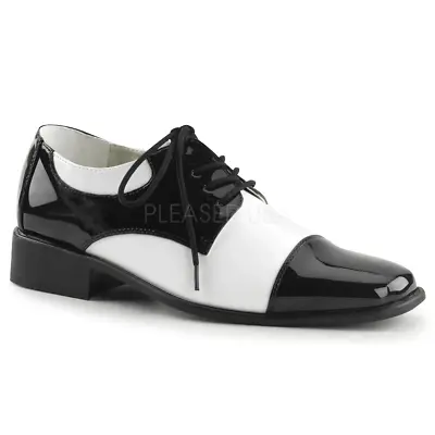 Black White 1950s Rockabilly Disco Greaser Loafers Mafia Mobster Gangster Shoes • $135