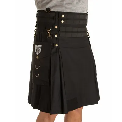 Damn Near Kilt 'Em Men's Tactical Utility Kilt Black XL Military Grade • $59.82