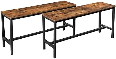 $119.99 • Buy VASAGLE Dining Bench Set Of 2 Kitchen Wood Kitchen Coffee Restaurant Industrial