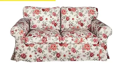 IKEA Ektorp 2-Seater Sofa Cover Floral Polyester Fabric Custom Made • £169
