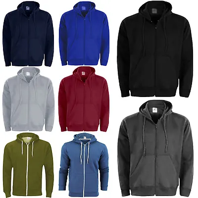 £10.94 • Buy Mens Zip Up Hoodies American Plain Zipper Fleece Sweatshirts Jumper Top S - 5XL