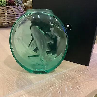 GENUINE LALIQUE Carpe Koi Fish Bud Vase Mint Green 10671600 Beautiful Boxed New • £499