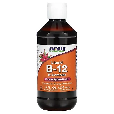Now Foods B-12 Liquid B-Complex 8 Fl Oz 237 Ml GMP Quality Assured Kosher • $17.90