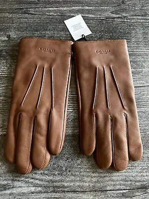 Coach Leather Gloves Men's CM330 Dark Saddle Pick Size • $89