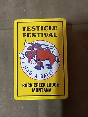 Testicle Festival Playing Cards Rock Creek Lodge Montana. Rare  • $25