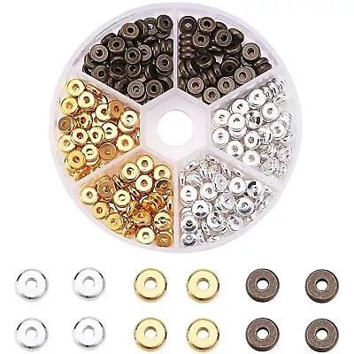 Brass Spacer Beads Flat Round Mixed Color 6x2mm Hole: 2mm 300pcs/box • $7.99